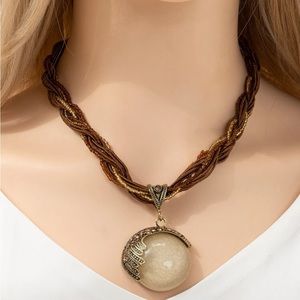 NWT BOHO Stone Pendant Necklace